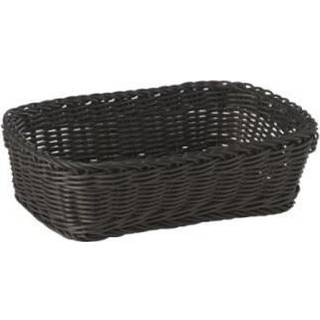 Udgår: Brødkurv, rektangulær, sort plastflet, 26,5x19xH7 cm