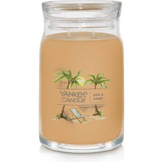 Yankee Candle Sun & Sand Duftende signatur 20 oz stor krukke 2-wick stearinlys over 60 timers forbrændingstid