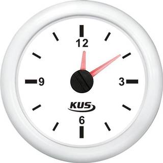 Ur til instrumentpanel KUS, dugfri, Ø52 mm, 12 V / 24 V, hvid