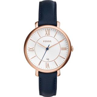 Fossil Jacqueline Navy Leather Silver Dial Women's Watch ES3843