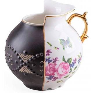 SELETTI Vase Hybrid Lfe, hvid/farvet, Ø 19,5 cm, porcelæn