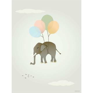 Flying Elephant - Plakat 50x70 cm fra ViSSEVASSE
