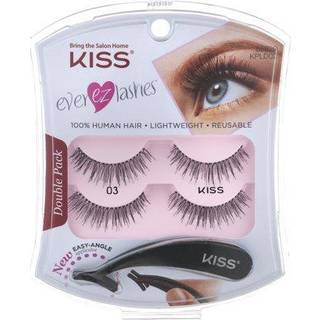 Kiss Ever Ez Lashes Double Pack No. 03 Genanvendelig Natural Eyelash Starter Kit inkluderer let vinkelapplikator og 2 par menneskeh?r falske ?jen