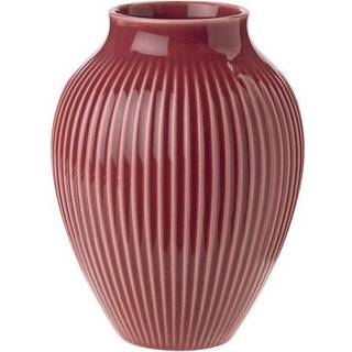 , vase, riller bordeaux, 12,5 cm