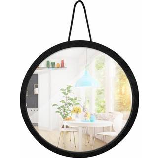 Home>it® spejl med træramme Ø20,5 cm egetræ sort
