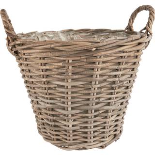 Ib Laursen - Rattan plantekurv m/plast H36cm