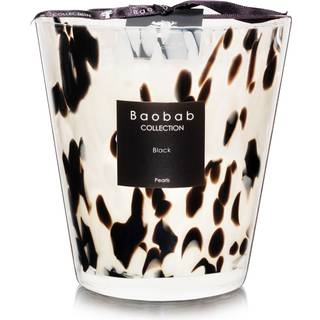 Baobab Collection Candlelight And Scents - 'Pearls Black' candle, medium in WHITE Glass & wax