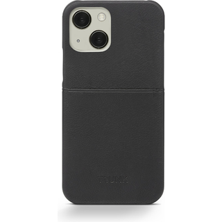 Trunk iPhone 13 Ægte Læder Mobil Cover m. Kortlomme - Sort