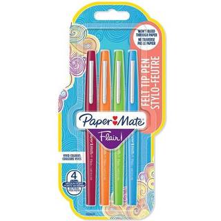 Paper Mate Flair Felt Tip Pens | Medium spids (0,7 mm) | Forskellige sjove farver | 4 styk