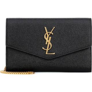 Saint Laurent Uptown leather wallet on chain - black - One Size
