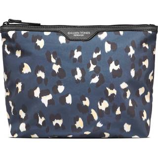 Gillian Jones Makeup Purse Blue Leopard