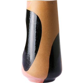 HKliving Vase Håndmalet 16x31 cm Natur-sort