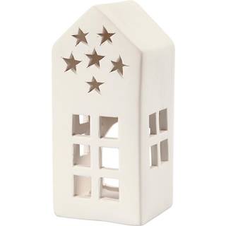 Fyrfadsstage | Hus | Hvid | 8 stk.