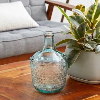 Deco 79 genanvendt glas håndlavet spansk vase med boble tekstur 8 """" x 8 """" x 12 """" klar