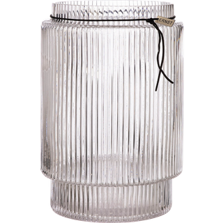 Glasvase med riflet struktur, 28 cm