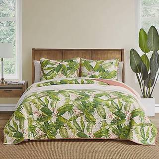 Tommy Bahama - King Quilt Set Reversible Cotton Bedding With Matching Shams Coastal Home Decor for All Seasons (Aregada Dock Ecru Beige King)
