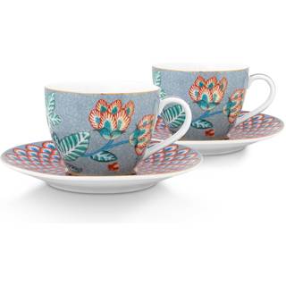 PIP Studio Flower Festival espressokopper 2-pak, blå