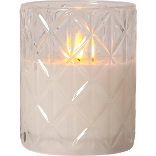 Star Trading - LED Block Light Flame Rhomb - 12 cm - Gennemsigtig