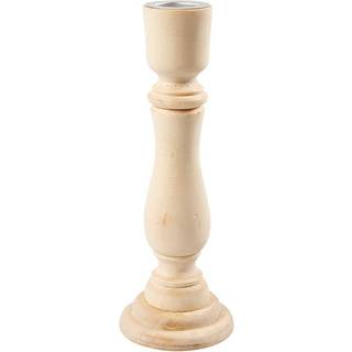 Elegant lysestage i lyst træ - 16,5 cm høj