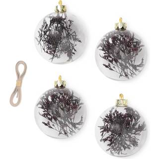 Ferm Living Flora Julekugler Ø8 Cm Medium 4-pak - Julepynt Glas Lilla - 1104264550