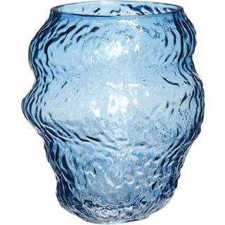 Hübsch Aurora-vase, glas, blå, højde 18 cm