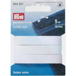 Baumwollband weiß 10mm 5m - Weiss