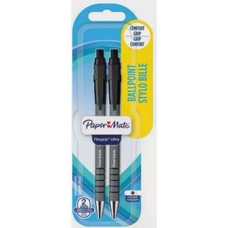 Paper Mate Flexgrip Ultra Retractable Ballpoint Pens | Medium spids (1,0 mm) | Sort | Pakke med 2 styk
