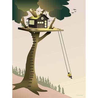 Tilbud: Spar 60% - Tree House - Plakat 15x21 cm fra ViSSEVASSE