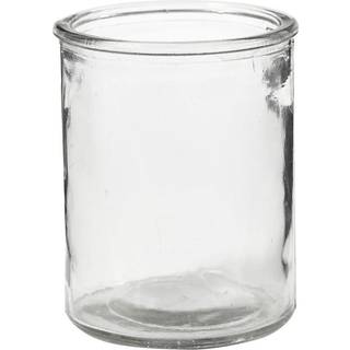 Cylinderformet lysglas i klar glas - 6 stk.