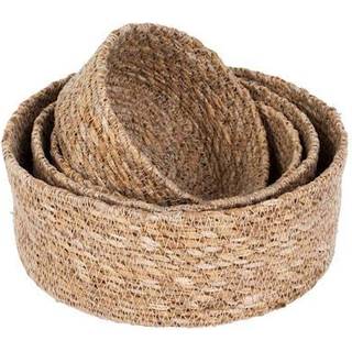 Dixie Emil seagrass kurv small 4-pak Natur/Hvid