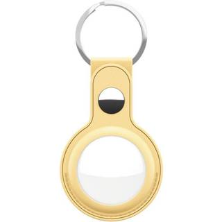 KeyBudz Leather Keyring for AirTag - Pastel Yellow