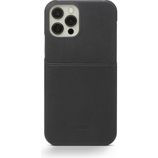 Trunk iPhone 13 Pro Ægte Læder Mobil Cover m. Kortlomme - Sort