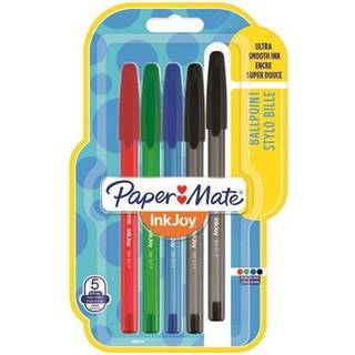 Paper Mate InkJoy 100ST Ballpoint Pens | Fin spids (0,7 mm) | Forskellige klassiske farver | 5 styk