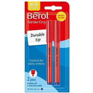 Handwriting pen round clipcap, black 2-pak, BEROL 2056932, 12stk
