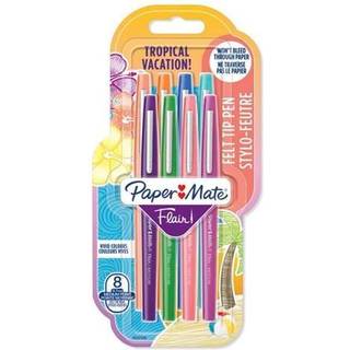 Paper Mate Flair Felt Tip Pens | Medium spids (0,7 mm) | Forskellige farver | 8 styk