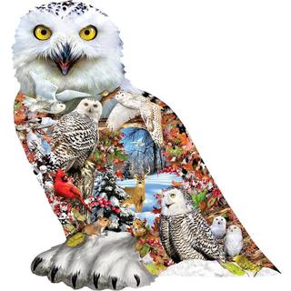 SunSout Inc - Snowy Owl - 650 PC Special Shape Jigsaw -puslespil af kunstner: Lori Scory - F?rdig st?rrelse 26 """" X 28 """" - MPN# 96076