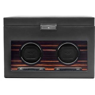Wolf Roadster Watch Winder 2 ure Sort Imiteret Læder 457256 - Unisex - Faux Leather