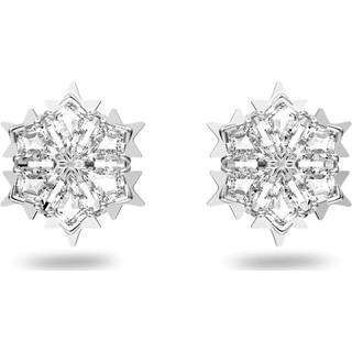 Magic Ohrstecker, Schneeflocke, Weiß, Rhodiniert