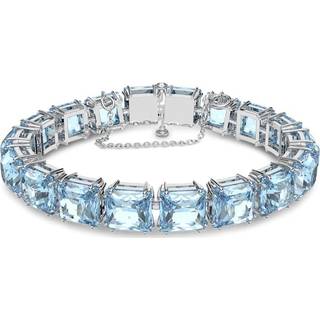 Swarovski Square Cut Blue Millenia Tennis Bracelet - 19cm