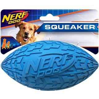 Nerf Dog Tire Football Dog Legetøj med interaktiv Squeaker letvægtsholdbar og vandafvisende 6 tommer diameter for mellemstore/store racer enkelt