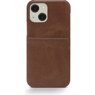 Trunk iPhone 13 Mini Ægte Læder Mobil Cover m. Kortlomme - Brun
