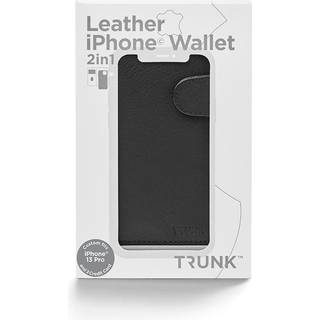 Trunk iPhone 13 Pro Ægte Læder Cover - 2-i-1 Design - Sort