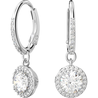 Swarovski Constella Silver Halo Drop Earrings