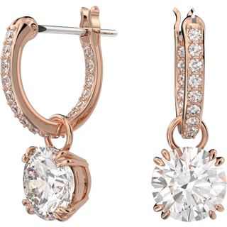 Swarovski Constella Rose Gold Huggie Hoop Earrings