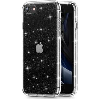 iPhone SE (2022 / 2020) 8 / 7 Tech-Protect Glitter Bagside Cover - Gennemsigtig / Sølv