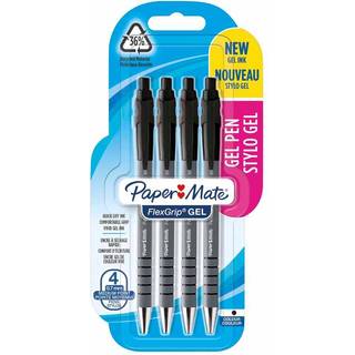 Paper Mate Flexgrip Gel Pens | 0,7 mm | Sort blæk | 4 styk