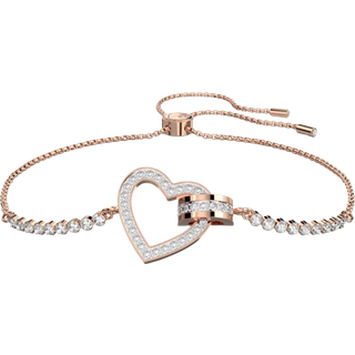 Lovely Armband, Herz, Weiß, Roségold-Legierungsschicht