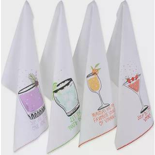 Dii Pop Fizz Home Collection 18x28 """" Sassy Cocktails 4 stykker