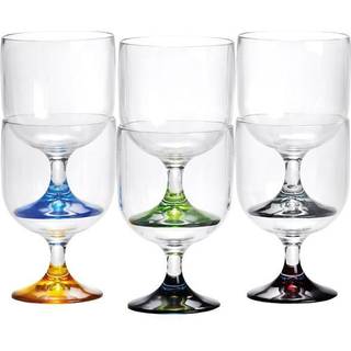 Vinglas i plast Marine Business Party Colors, transparent/flerfarvet, 20 cl, 6-pack