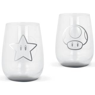 Super Mario - 2 Krystal Glas Sæt